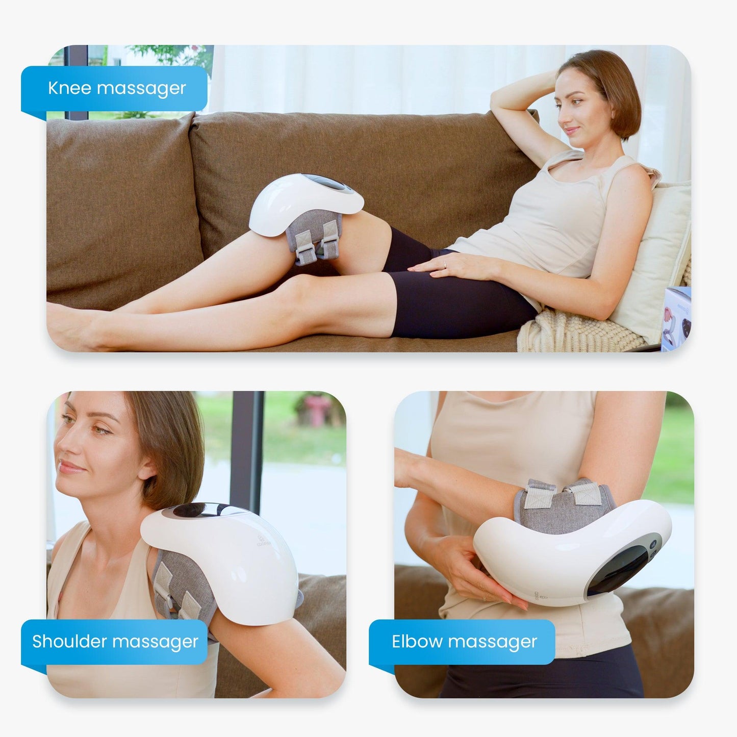GI Fever Wireless Knee Massager with Heat & Vibration – Rechargeable Pain Relief Therapy