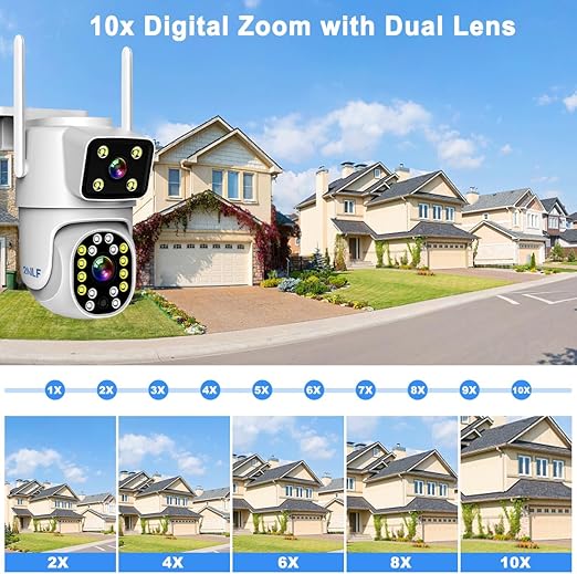 2NLF Dual Lens Outdoor Security Camera Wireless 5G/2.4G, 4MP Security Camera Outdoor with 360° Vision, Color Night Vision, Motion Detection, 2-Way Audio, SD/Cloud Storage, IP66 Waterproof