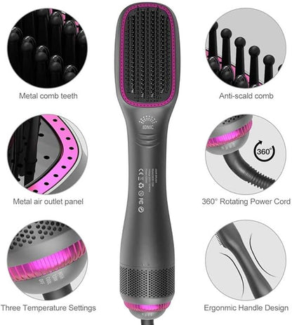 3 in 1 Hair Dryer Brush and Styler, Professional Negative Ions Air Brush, Blow Dryer Comb, Suitable for Straight and Curly Hair, Achieve Salon Styling Volume Blow Dryer Brush Hair Styler