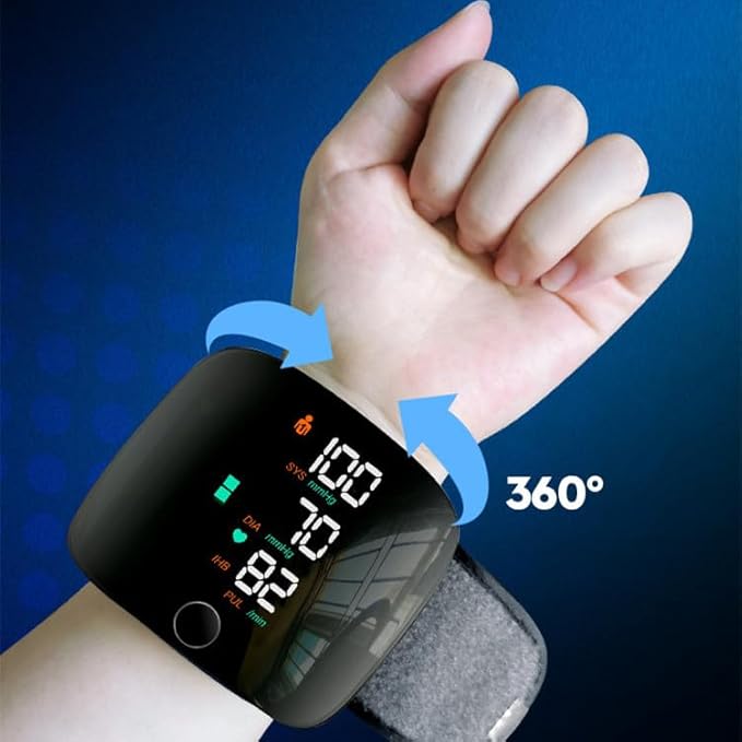 Wrist Blood Pressure Monitor LED Display, Touch Screen Wrist Blood Pressure Cuff 99x2 Reading Memory Wrist Bp Monitor