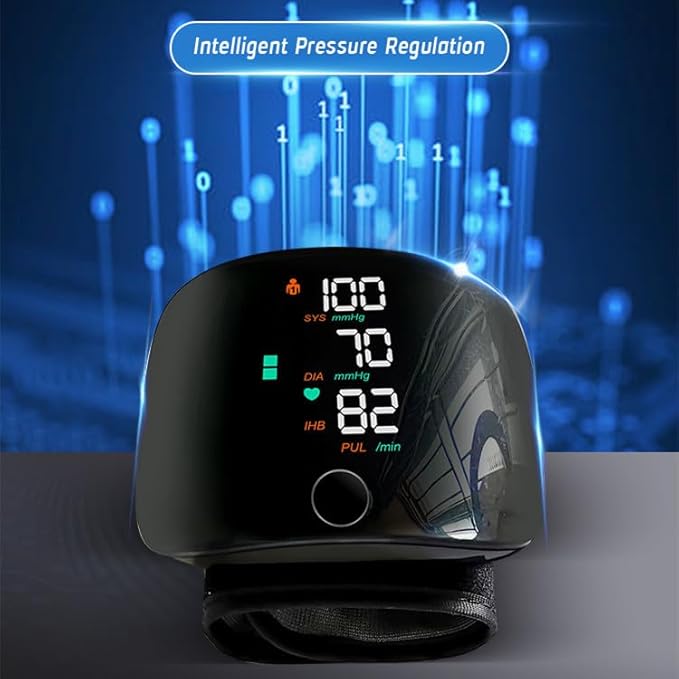 Wrist Blood Pressure Monitor LED Display, Touch Screen Wrist Blood Pressure Cuff 99x2 Reading Memory Wrist Bp Monitor
