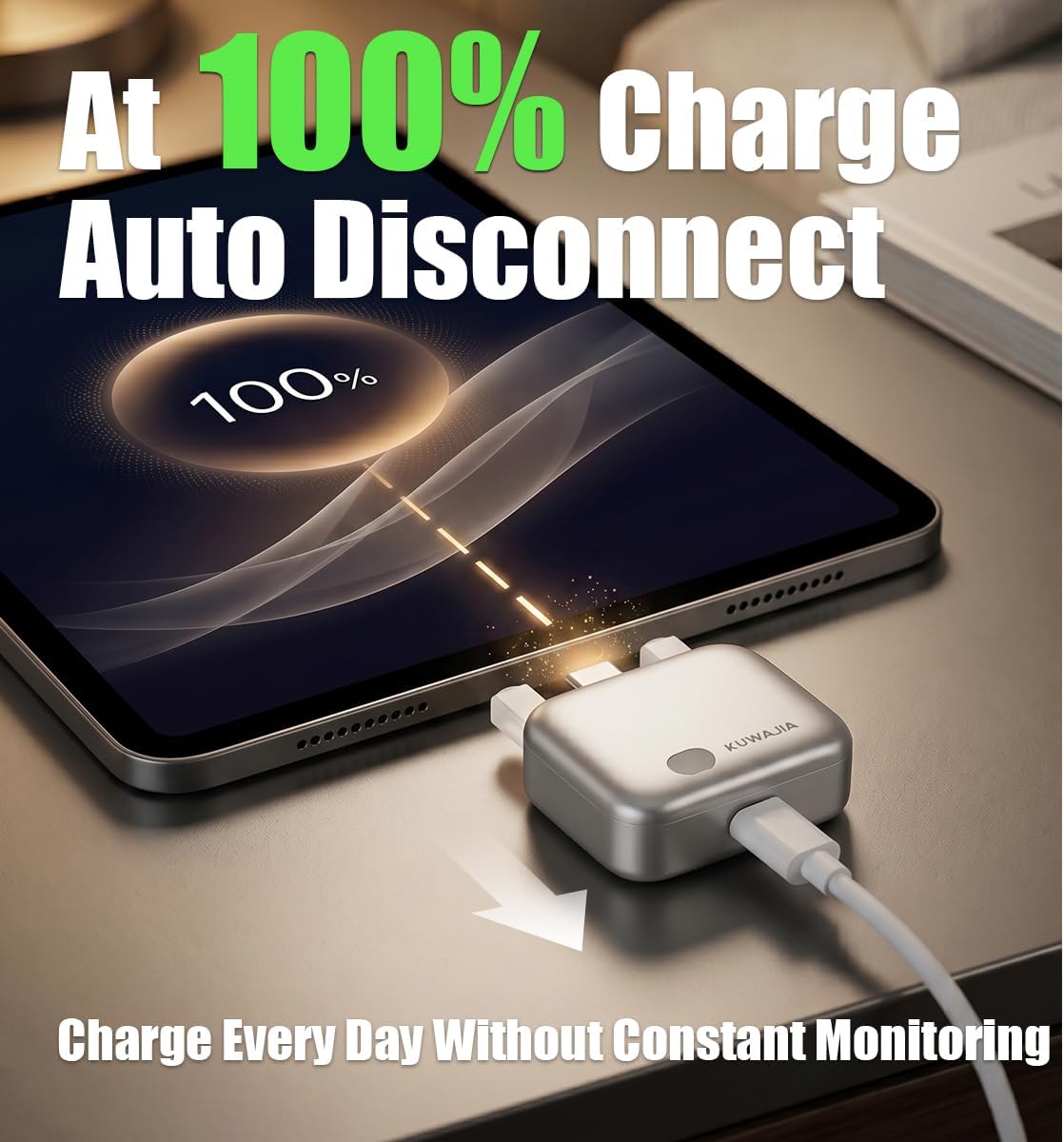 KUWAJIA Smart Auto-Stop Charging Adapter (140W) – Battery Protector & Fast Charger