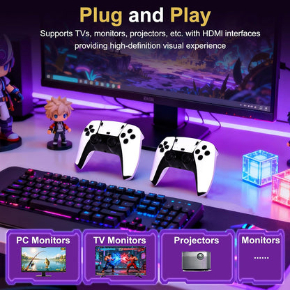 Newest Retro Game Stick – 20,000+ Classic Video Games, 64GB Plug & Play Console with 52 Emulators, Dual 2.4GHz Wireless Controllers, 4K HDMI Output for TV