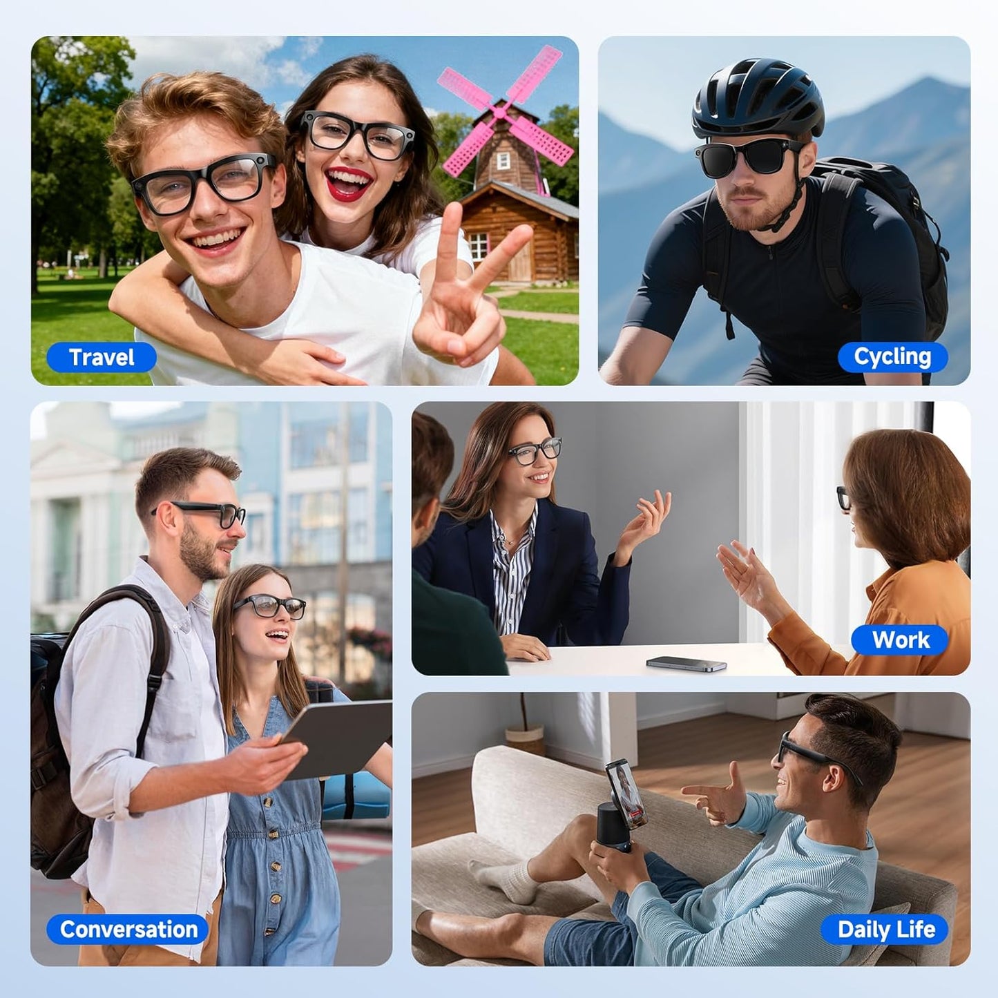 AI Smart Glasses with 4K Camera & Bluetooth 5.3 – Hands-Free POV Recording & HiFi Audio