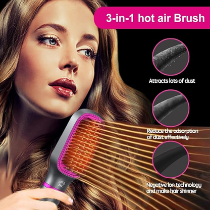 3 in 1 Hair Dryer Brush and Styler, Professional Negative Ions Air Brush, Blow Dryer Comb, Suitable for Straight and Curly Hair, Achieve Salon Styling Volume Blow Dryer Brush Hair Styler