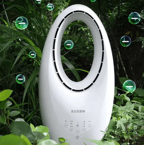 Bladeless Fan Table Fan With 4 LED Night Light Rechargeable Battery 3 Speeds Touch Control Portable Desk Fan Tower Fan With Remote Control Cooling Fan With Touch Control Floor Fan TB-960