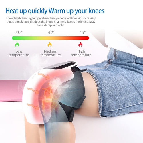 GI Fever Wireless Knee Massager with Heat & Vibration – Rechargeable Pain Relief Therapy