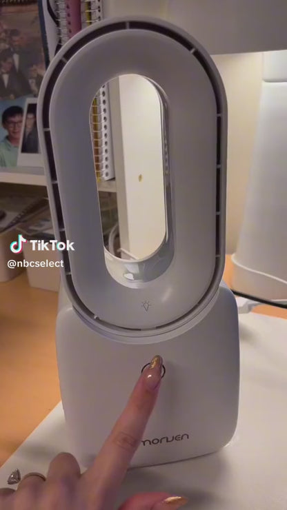 Bladeless Fan Table Fan With 4 LED Night Light Rechargeable Battery 3 Speeds Touch Control Portable Desk Fan Tower Fan With Remote Control Cooling Fan With Touch Control Floor Fan TB-960