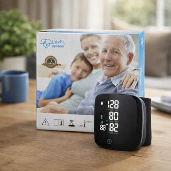 Wrist Blood Pressure Monitor LED Display, Touch Screen Wrist Blood Pressure Cuff 99x2 Reading Memory Wrist Bp Monitor