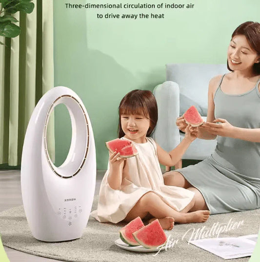 Bladeless Fan Table Fan With 4 LED Night Light Rechargeable Battery 3 Speeds Touch Control Portable Desk Fan Tower Fan With Remote Control Cooling Fan With Touch Control Floor Fan TB-960